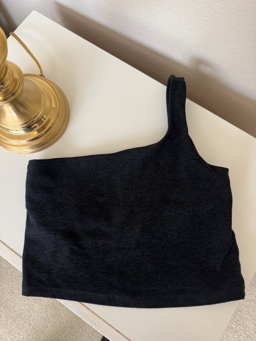 Beyond Yoga Spacedye One Shoulder Tank - Size S - Color Black